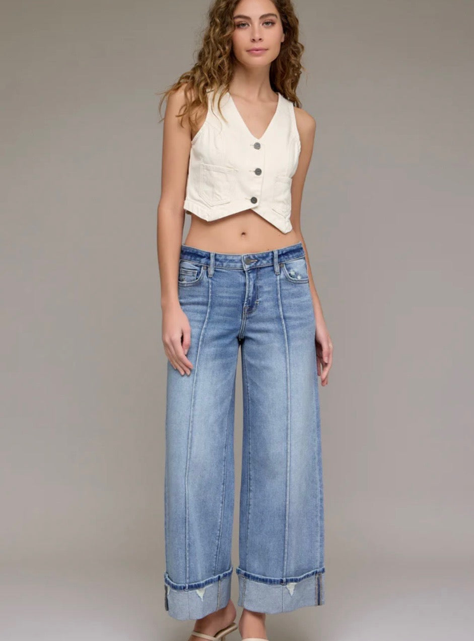 amne（アンヌ）DRAPEY orca's pants Jardin Pant, Tencel Bull Denim, Algae | OZMA