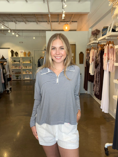 Stripe Zip Pullover