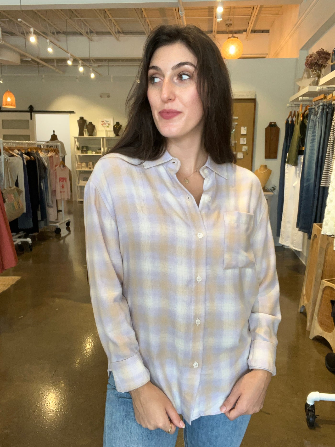 River Plaid Button Up