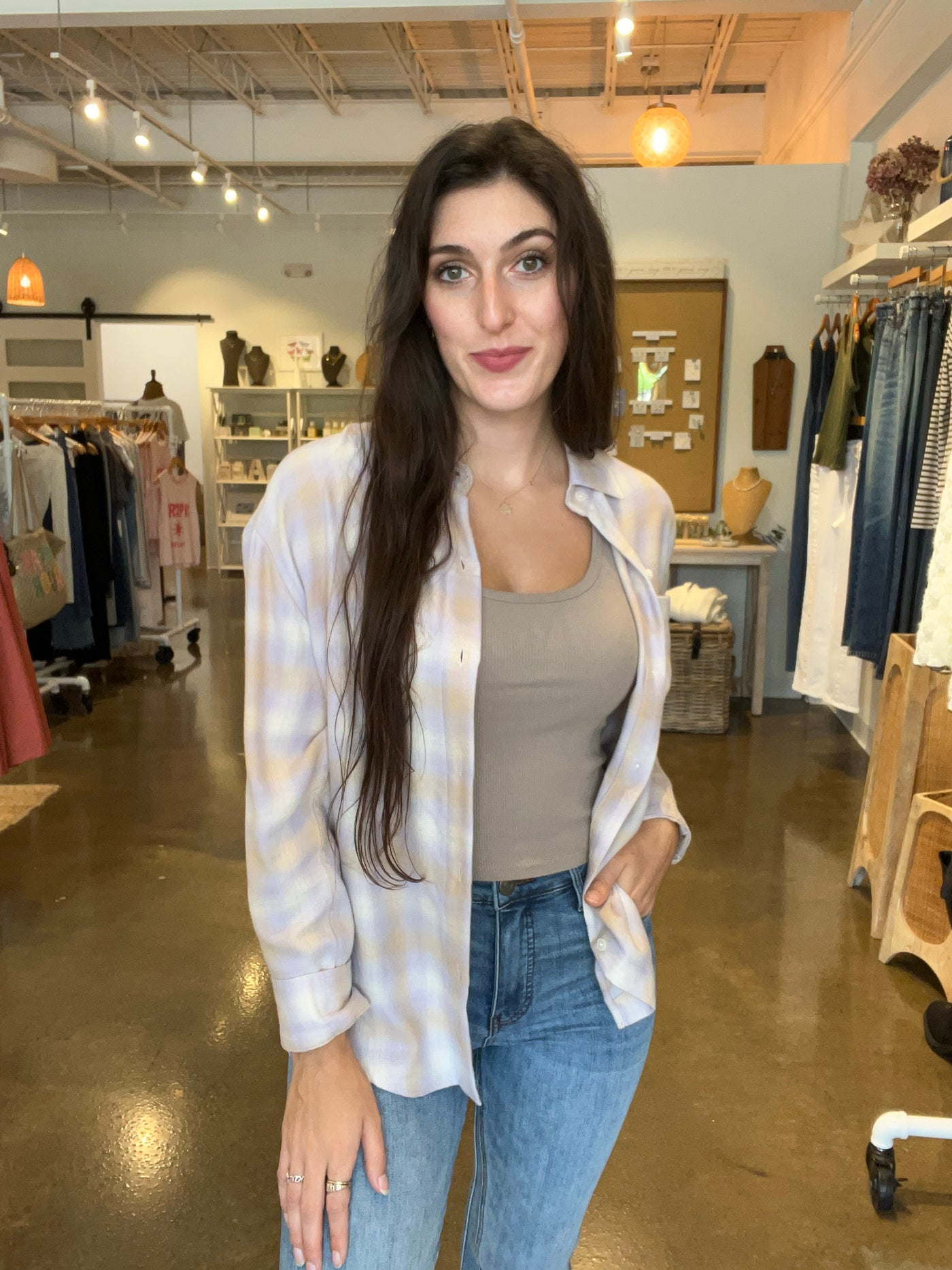 River Plaid Button Up