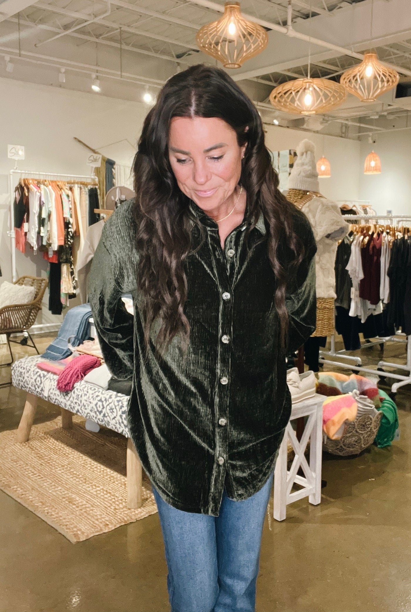 Lorelai Pleated Button Down