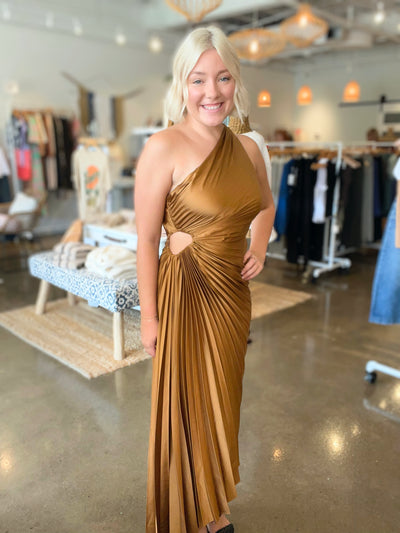 Pleated Swirl Dress