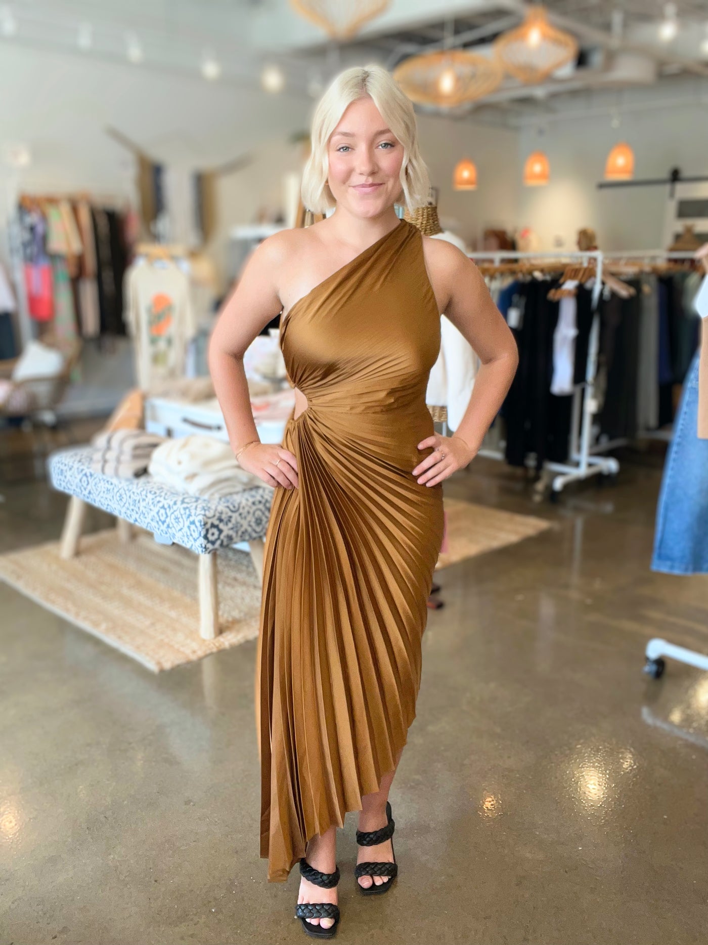 Pleated Swirl Dress