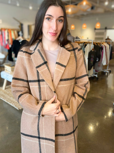 Ynez Fringed Plaid Coat
