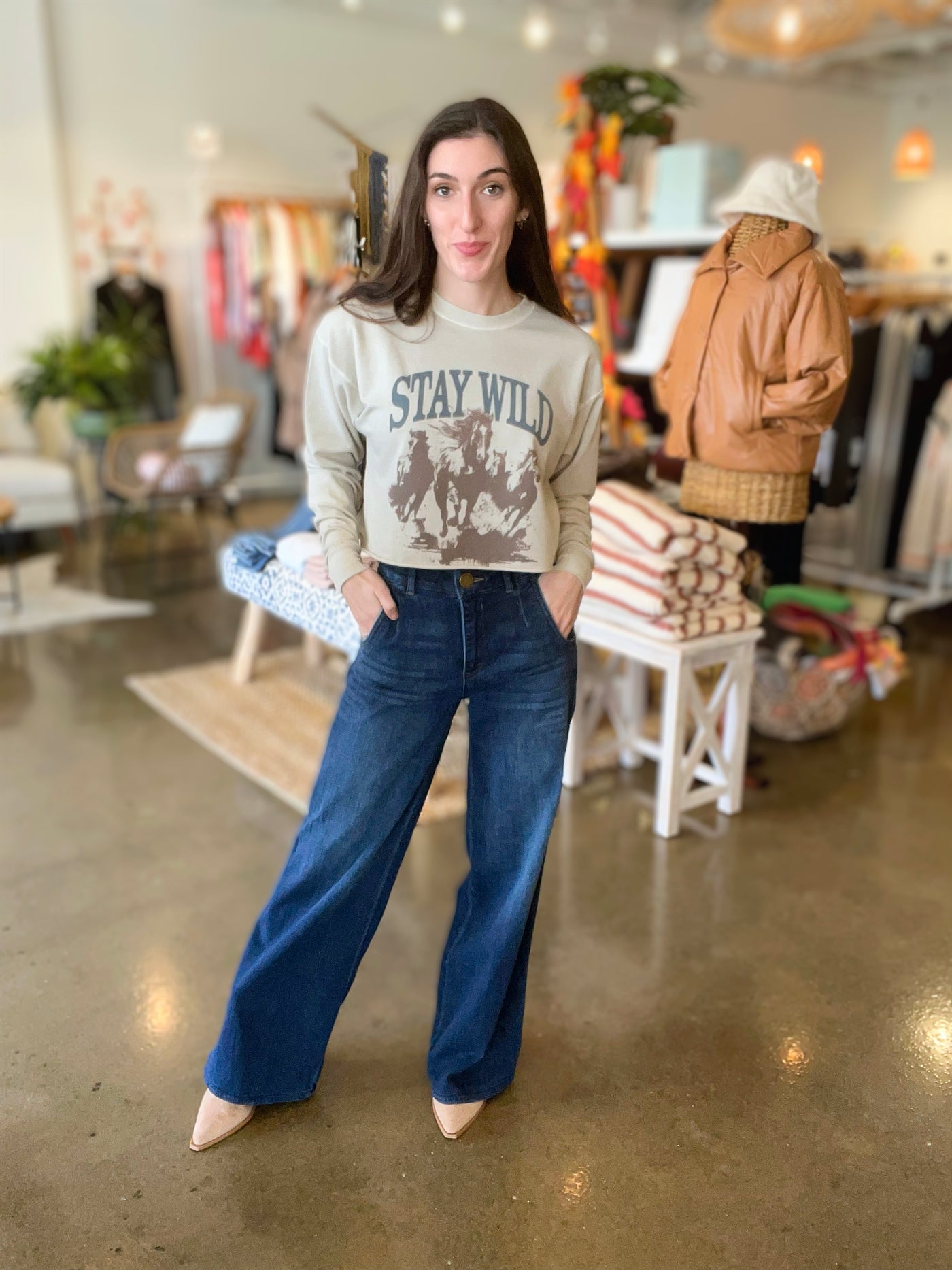 Skyrise Wide Leg Denim