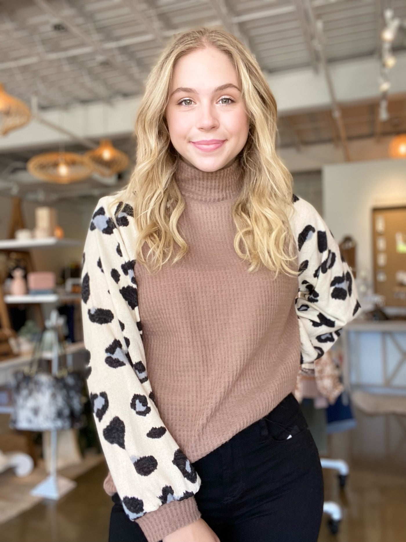Leopard Sleeve Top