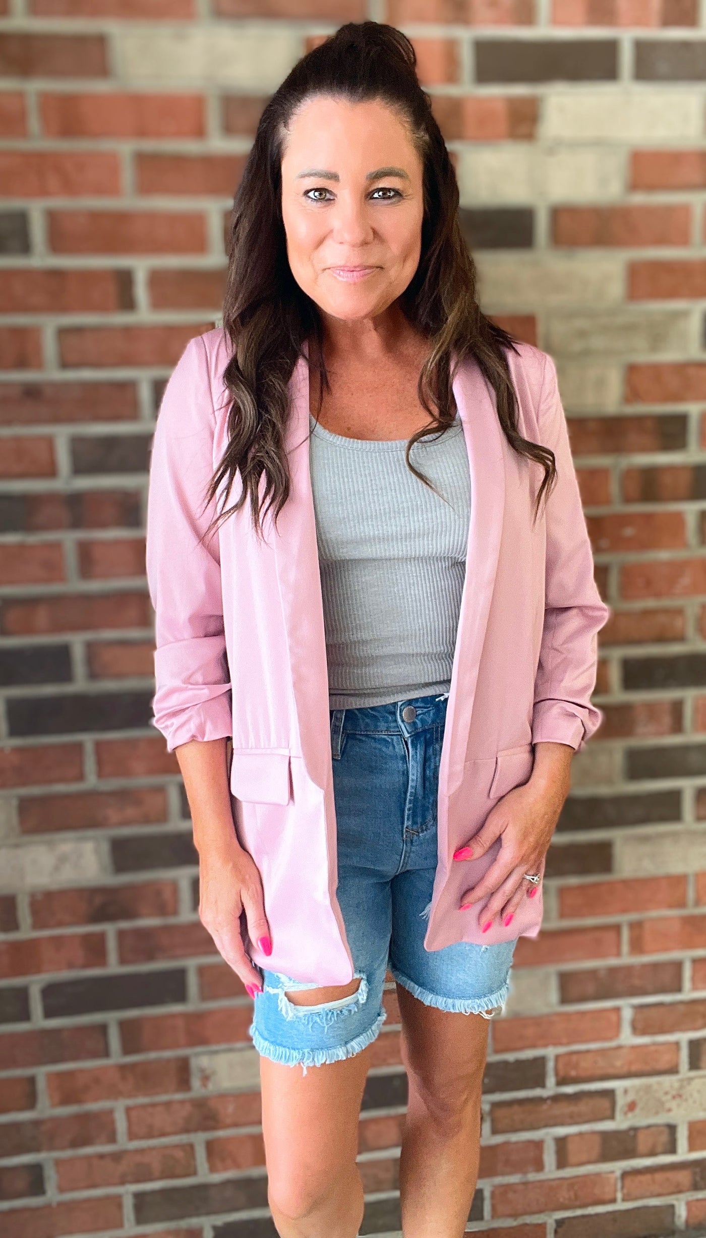 Satin Boyfriend Blazer