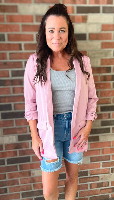 Satin Boyfriend Blazer