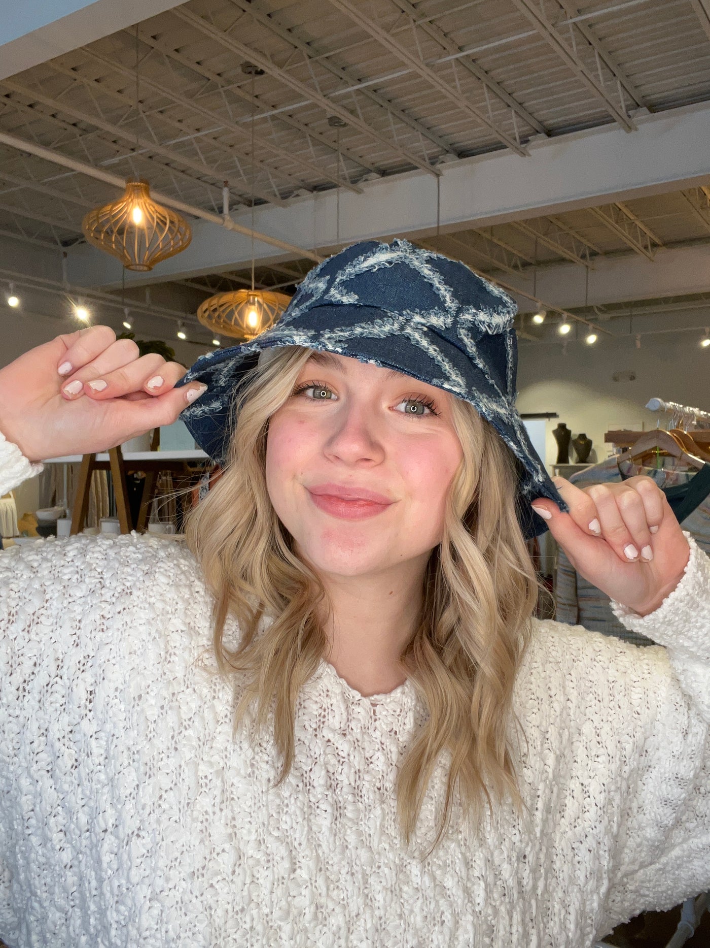 Diamond Print Bucket Hat
