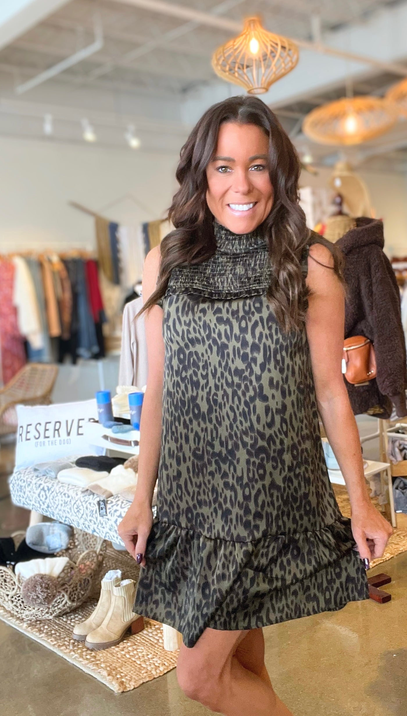 Leopard Smocked Dress