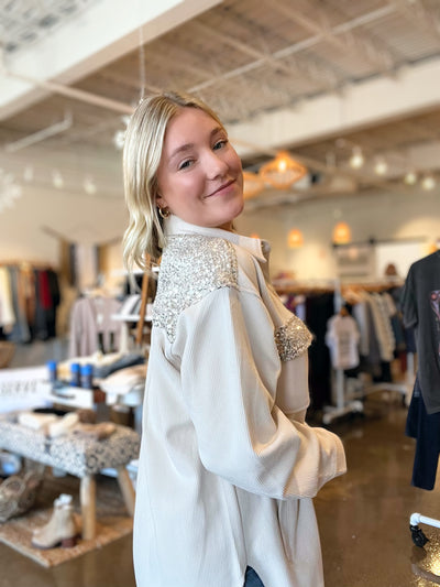 Corduroy Sequin Shacket