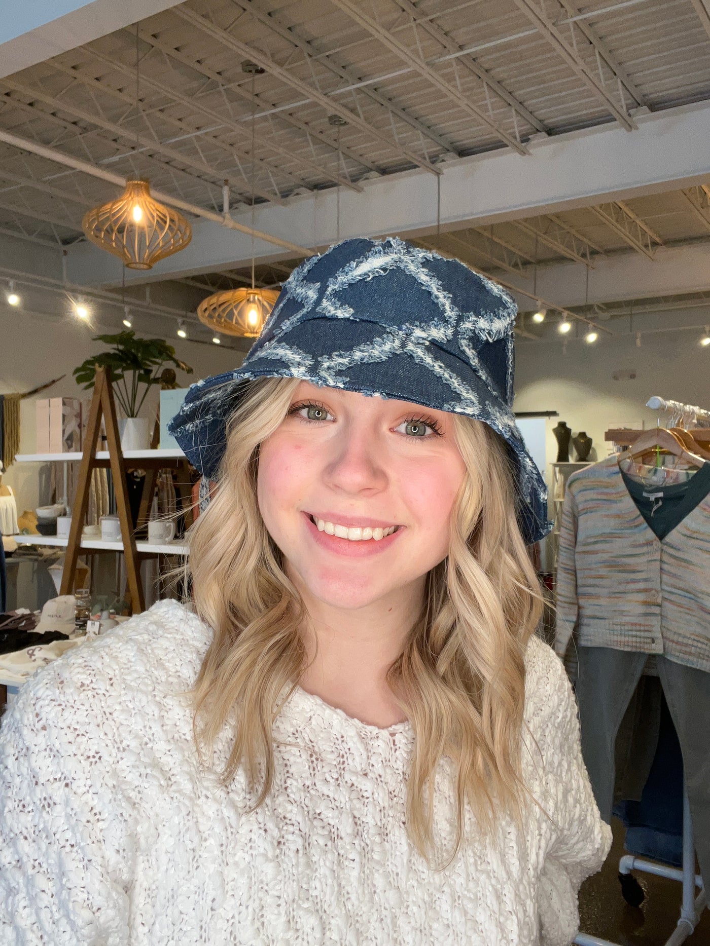 Diamond Print Bucket Hat