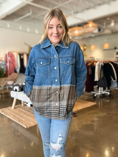 Denim Plaid Shacket