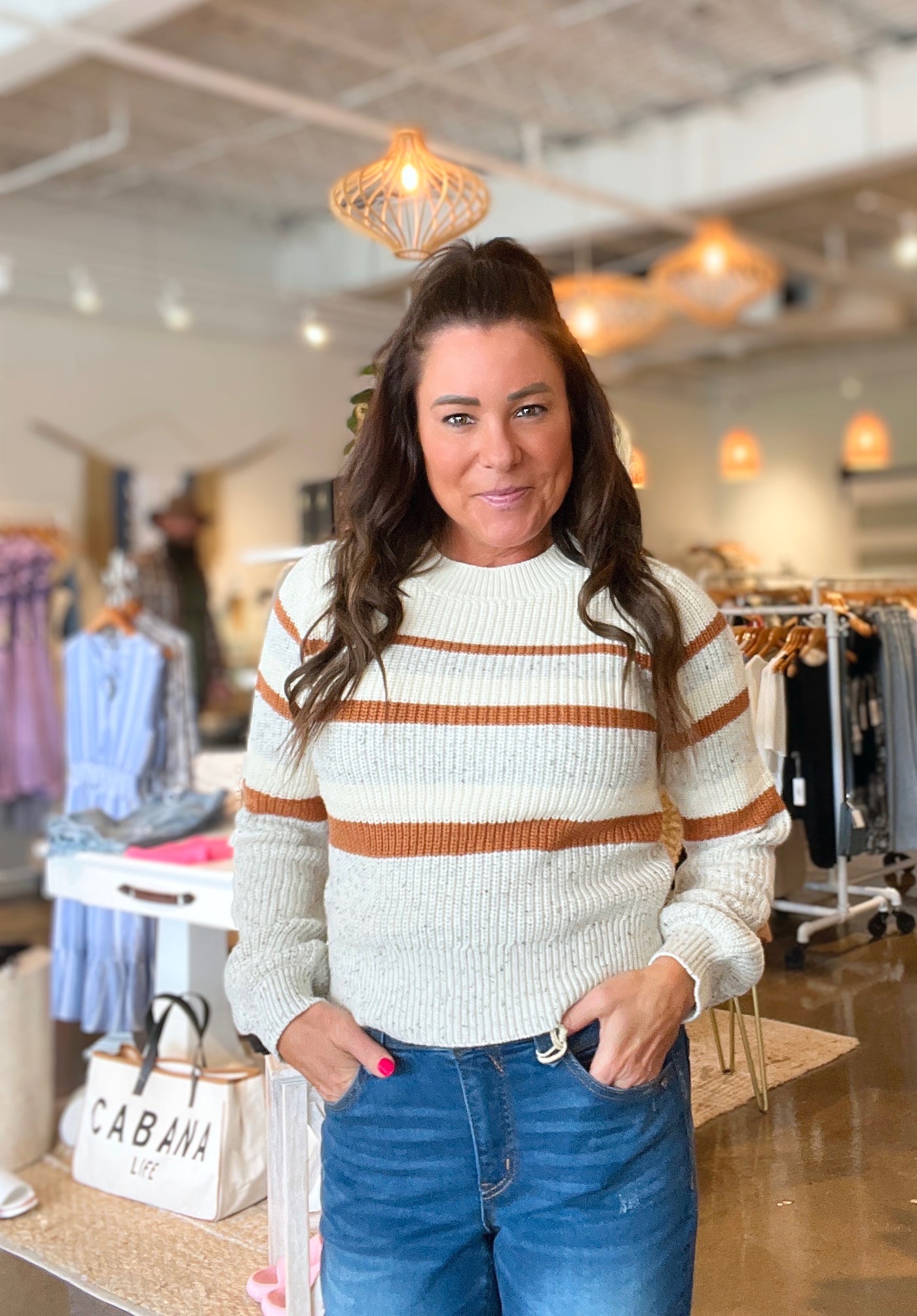 Camel Stripe Sweater