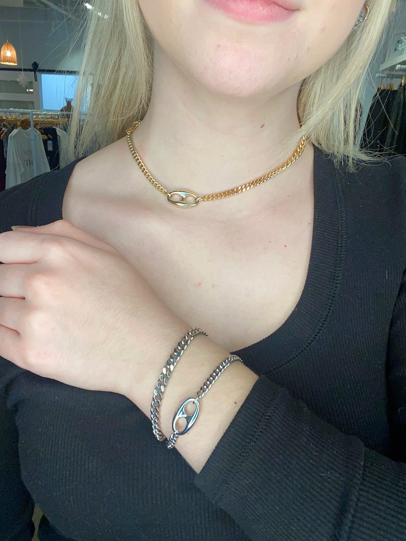 2 Chain Choker-Bracelet